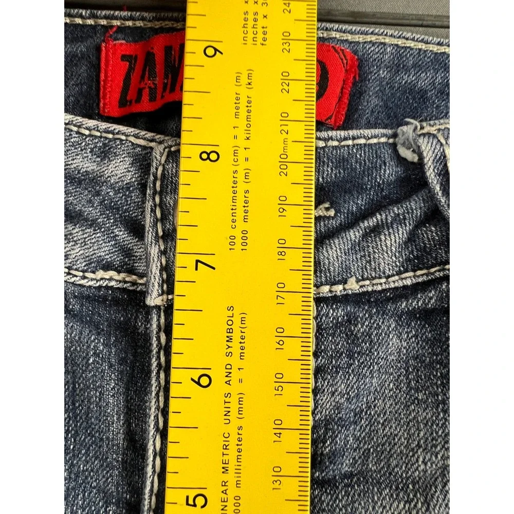 Zanadi Jeans Womens 9 Skinny Blue Embroidered Rhinestone Pockets Low Rise Good